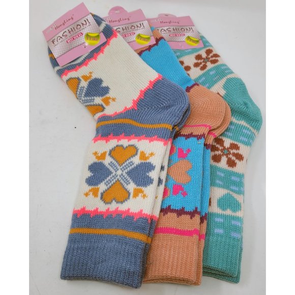 Accessories - 3 Pairs x Women' Fashion Thick Crew Warm Socks * 9-11 Love Theme